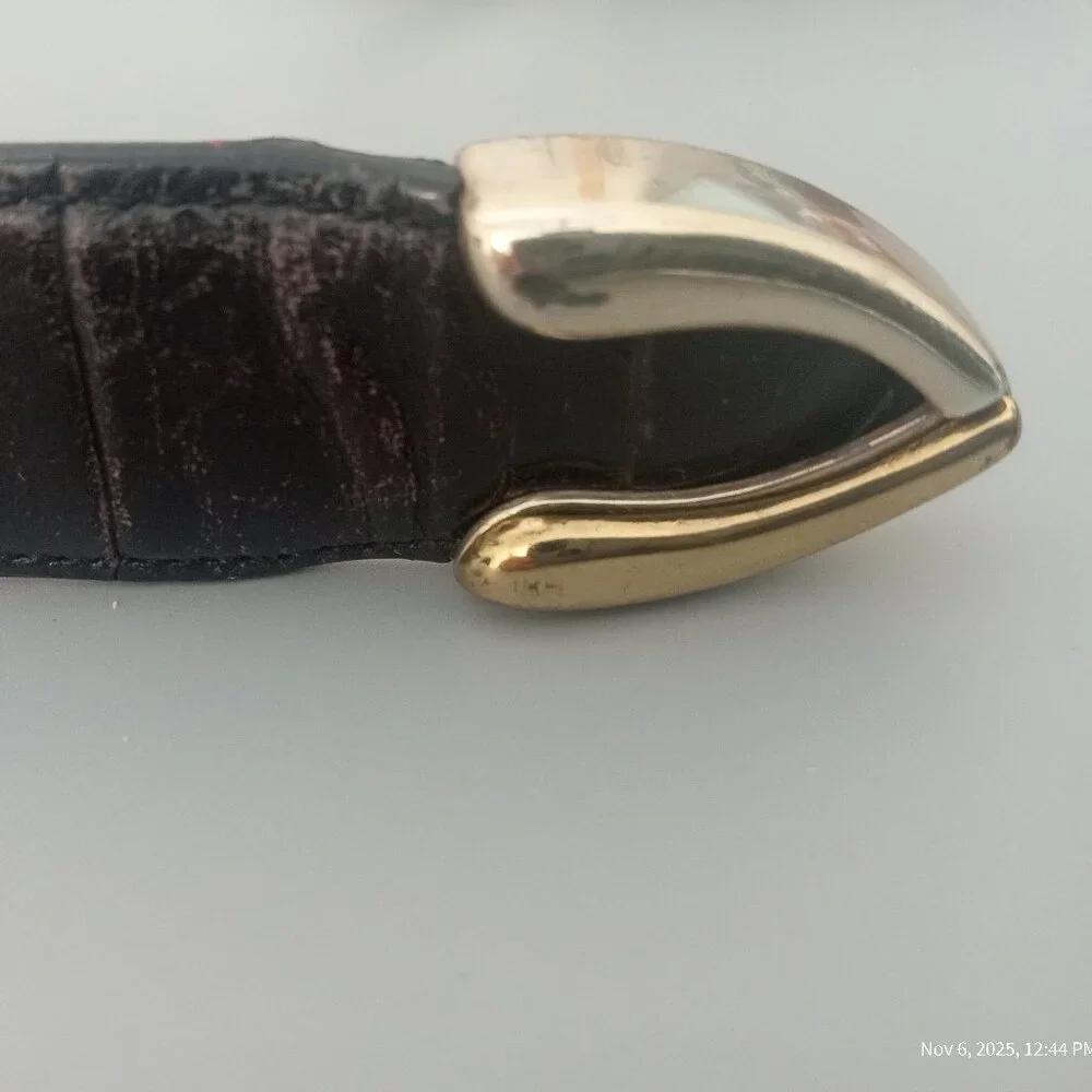 Leather Two Tone Heart Buckle Vintage Ladies Belt - Picture 2 of 5